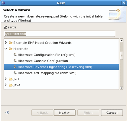 ChooseReverse Engineering File Wizard