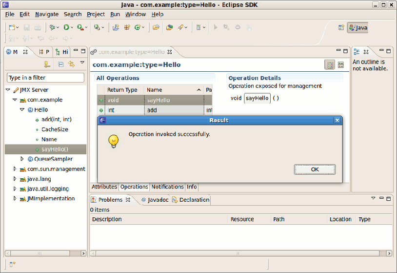 Ivoking Method via JMX