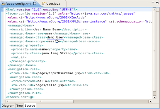 Opening a Managed Bean