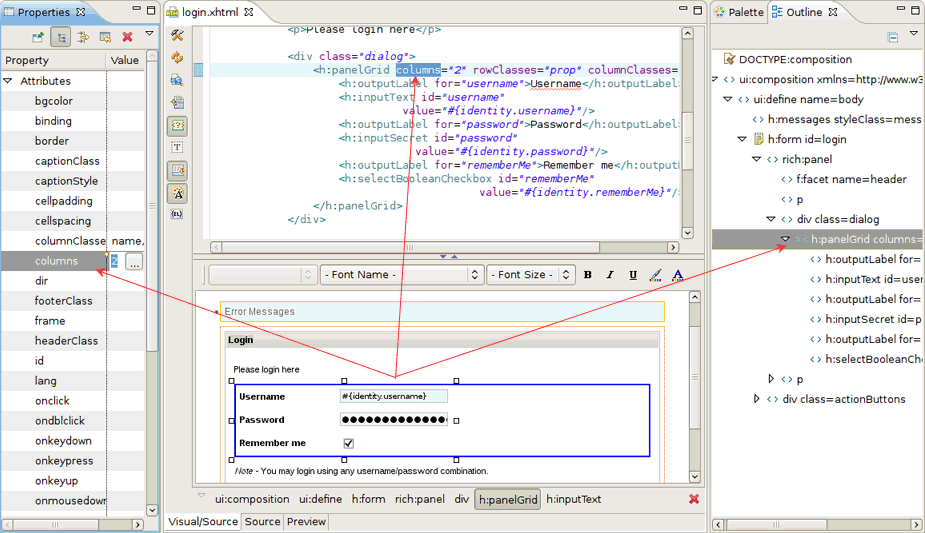 Integration with Properties and Outline Views