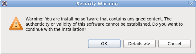 Unsigned Software Warning