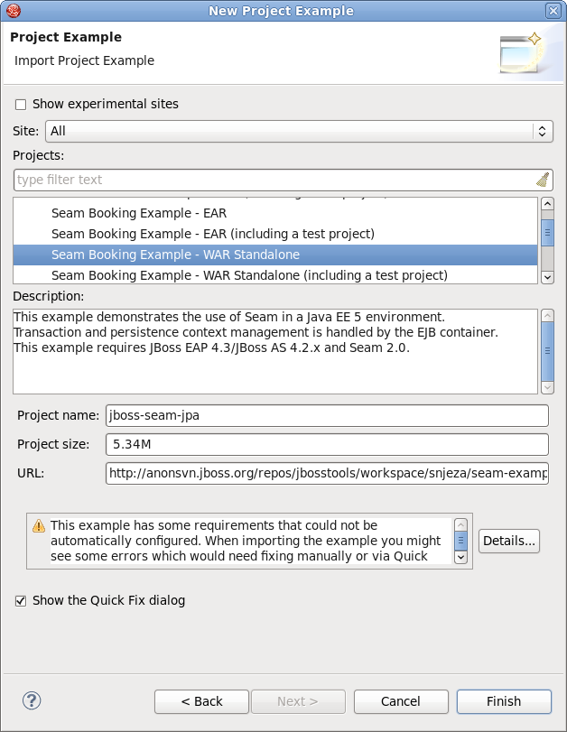 Selecting a Project Example