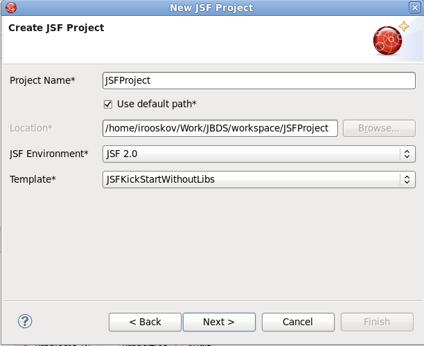 Choosing JSF Environment