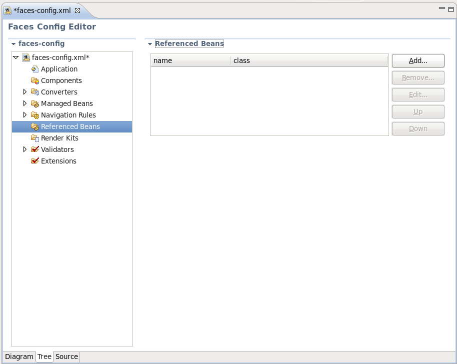 Referenced Beans in Faces Config Editor