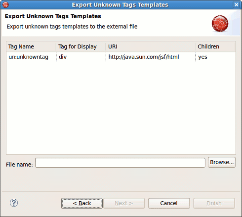 Export of Unknown Tags Templates