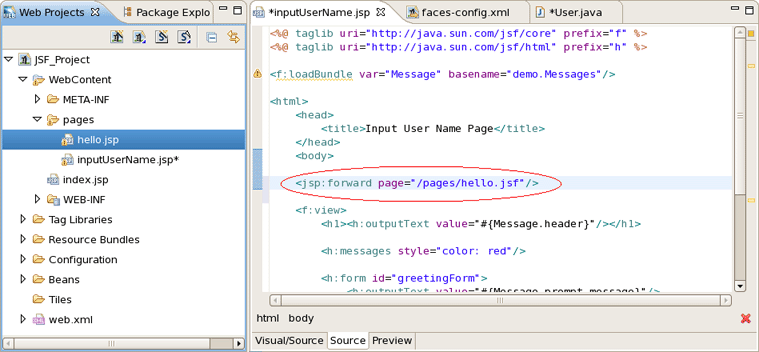 Creating JSP Forward