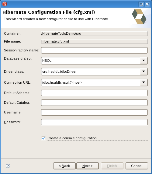 Hibernate Configuration File Wizard