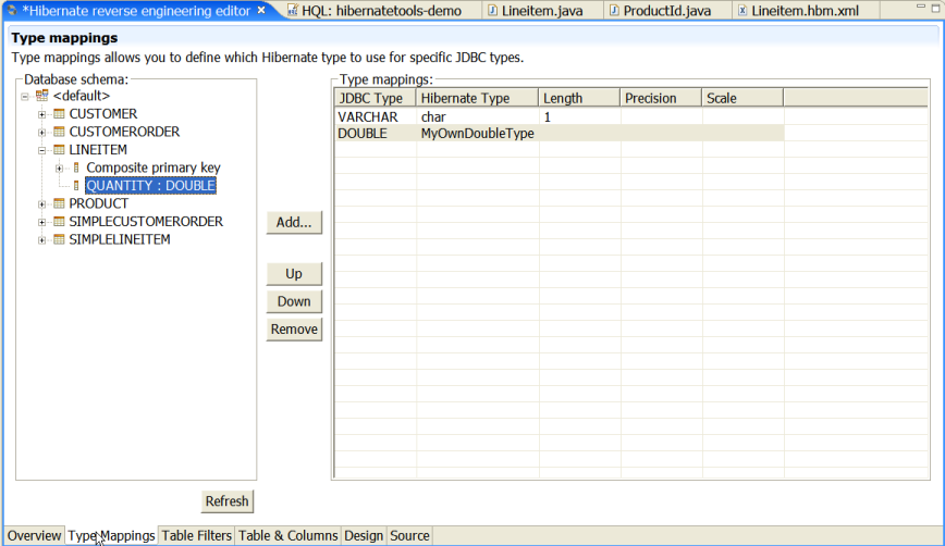 Type Mappings Page