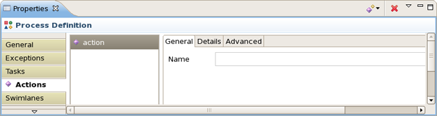 Configuration Dialog for an Action