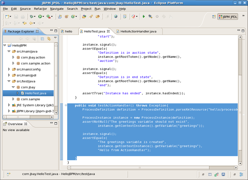 Create the Hello Action Test