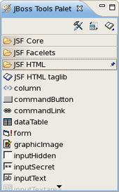 JBoss Tools Palette with New Tag Library