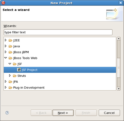 Choosing a JSF Project