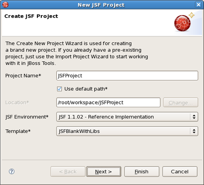 Creating a New JSF Project