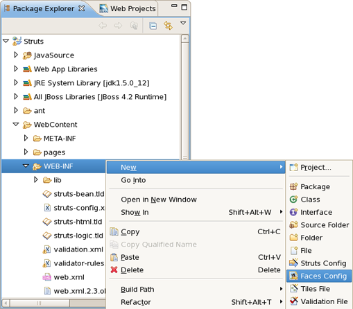 Creating a New JSF Configuration File
