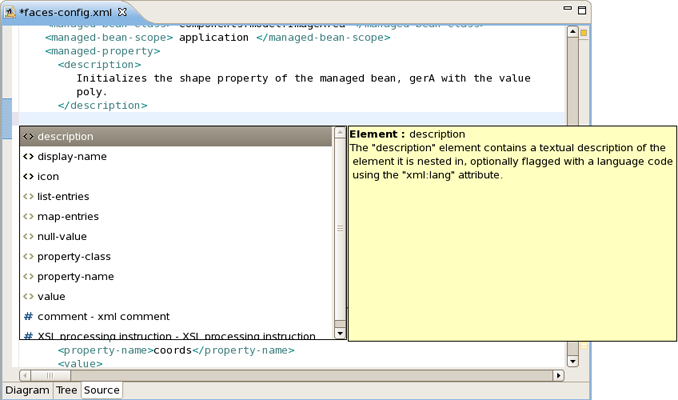 Content Assist in Source View