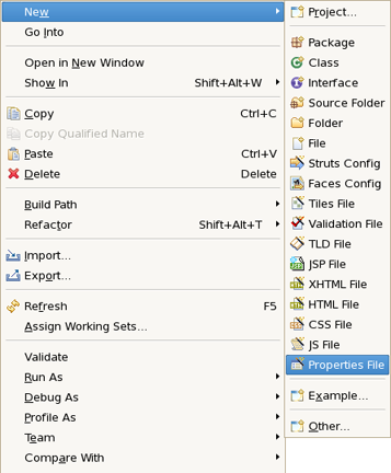 Selecting Properties File