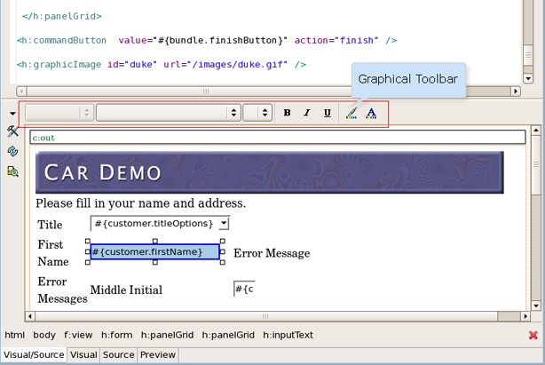 Graphical Toolbar