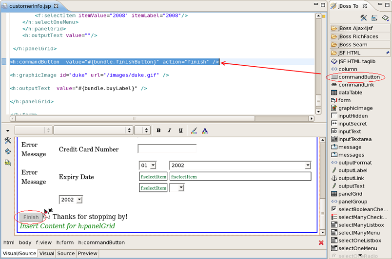 Inserting Tags From Palette