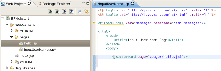 Creating JSP Forward
