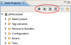 Web Projects View Buttons