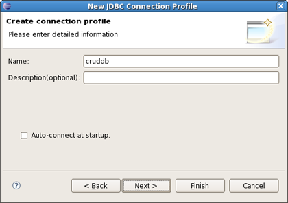 New JDBC Connection Profile Name