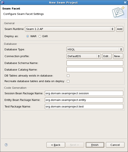 Seam Facet Settings