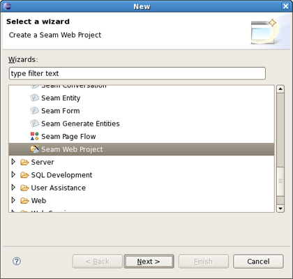 Seam Web Project Creation