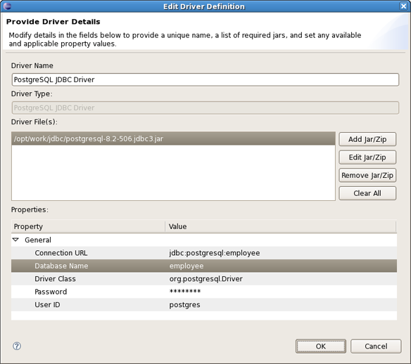 Edit Driver Definition