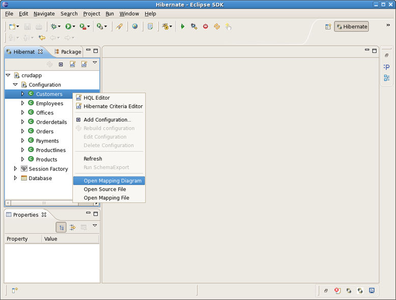 Hibernate Configurations View