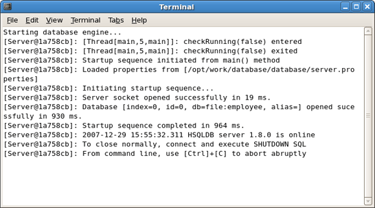 Starting DataBase