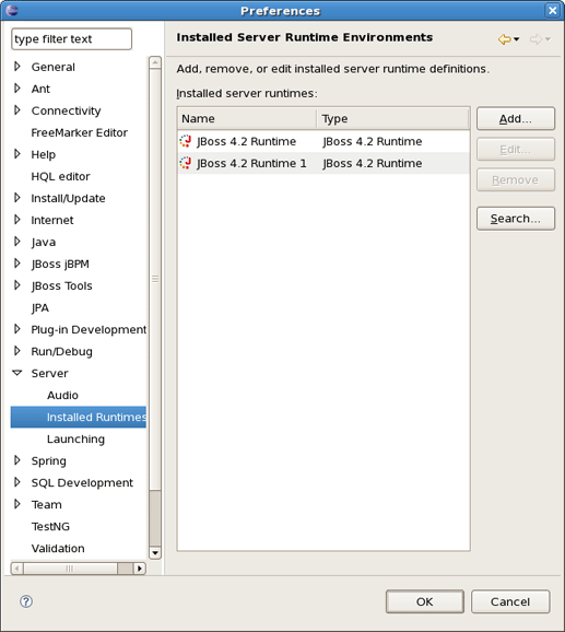 Installed Runtimes