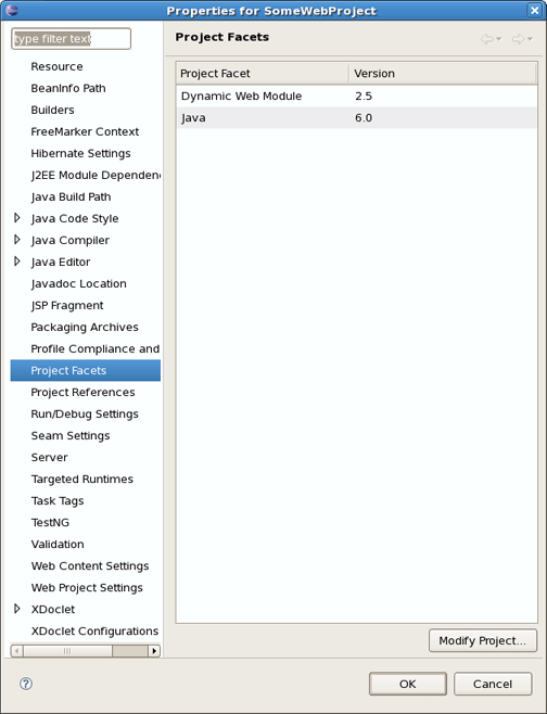 Adding Facets to the Existing Project