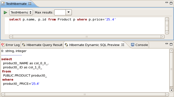 Hibernate Dynamic Query Translator View