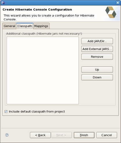 Specifying Classpath in Hibernate Console Configuration