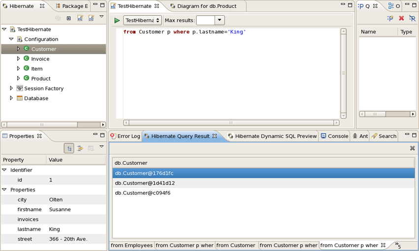 Hibernate Console Perspective