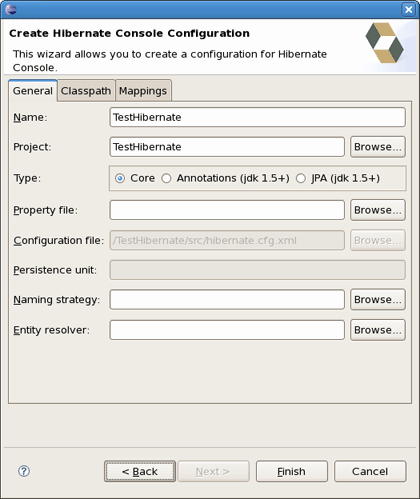 Creating Hibernate Console Configuration