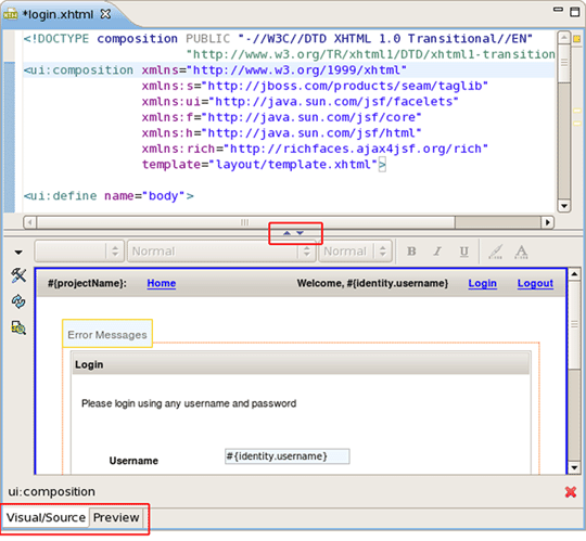 Split Pane in VPE