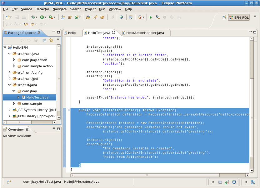 Create the Hello Action Test