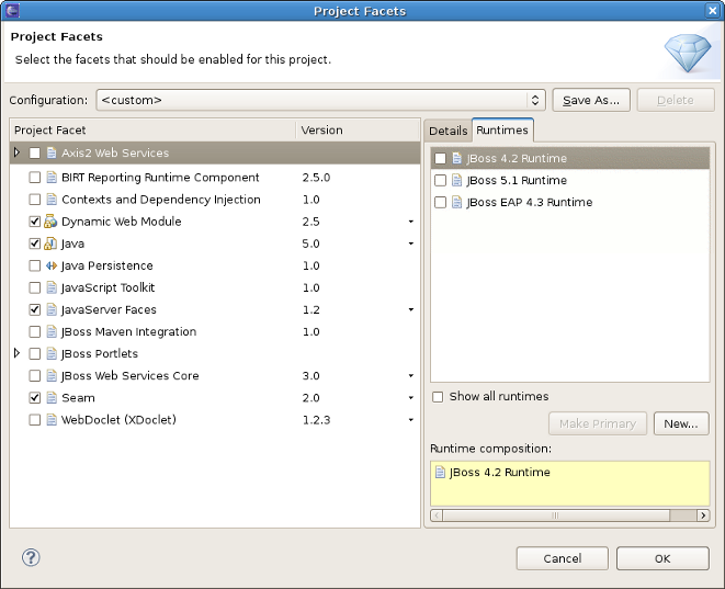 Runtimes Selecting