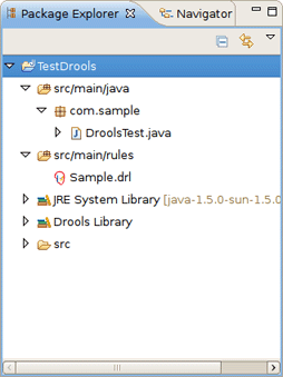 Drools Project in the Package Explorer
