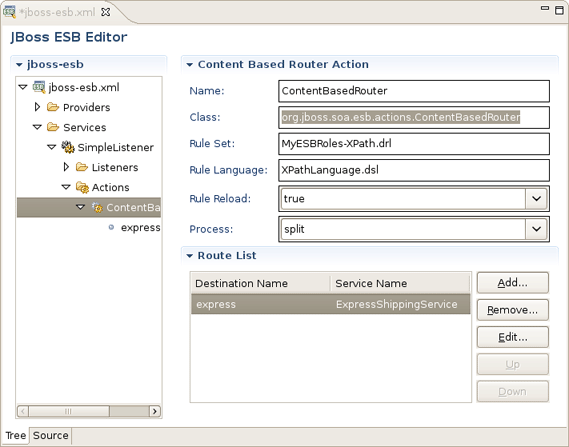 Form Editor for Content Based Router