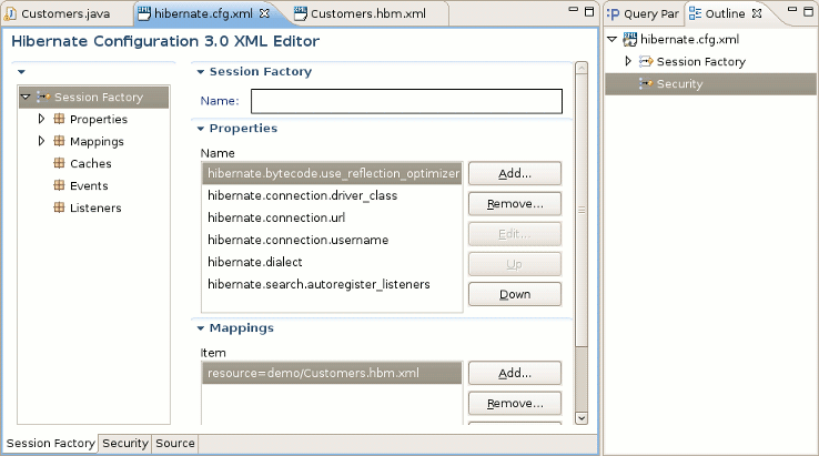Structured cfg.xml Editor