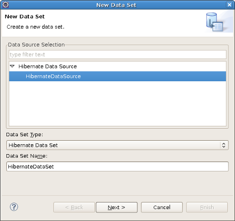 Creating a Hibernate ODA Data Set