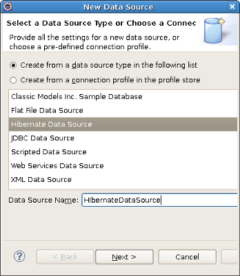 Creating Hibernate Data Source