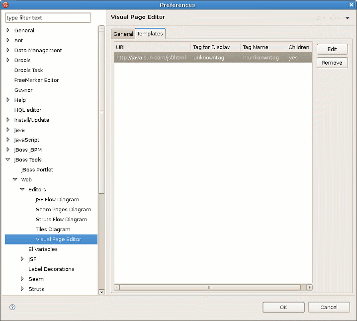 Visual Page Editor Templates