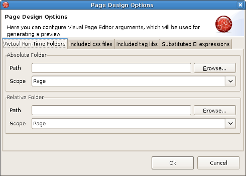 Page Design Options: Actual Run-Time folders
