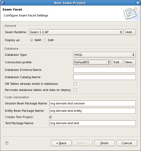 Seam Facet Settings