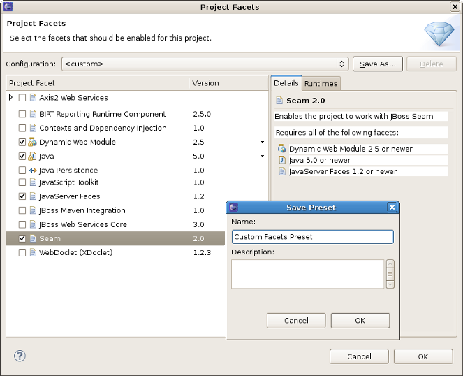 Specifying Custom Facet Preset