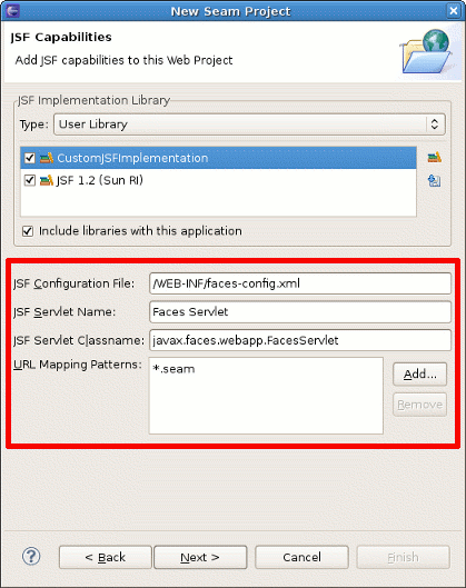 JSF Capabilities Wizard