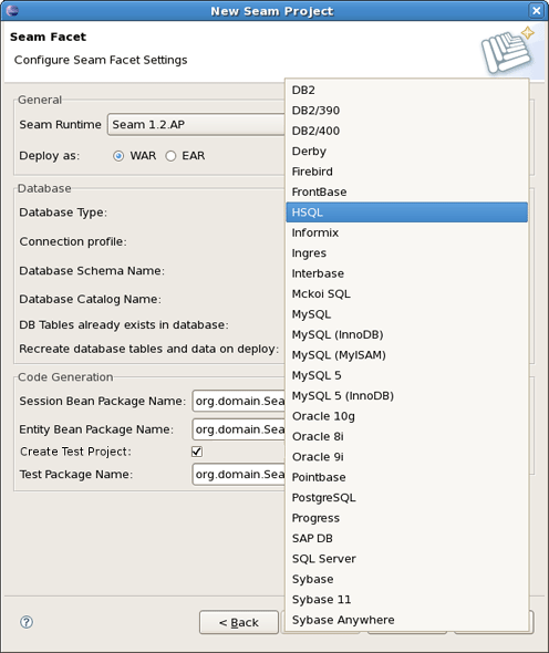 Database Type Selecting